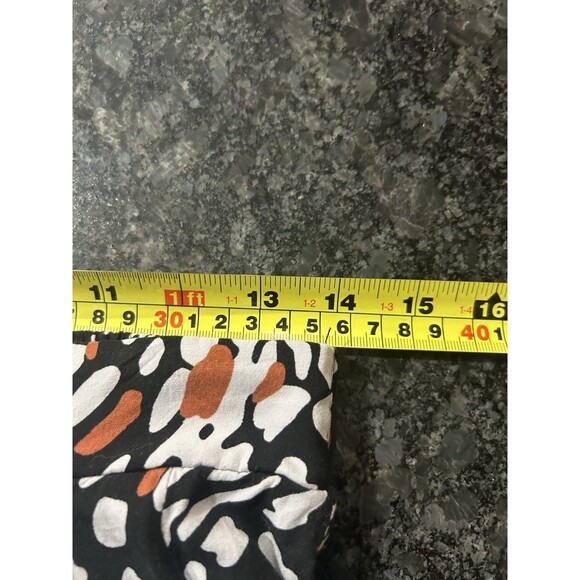 Leopard Print Flat Front Wide Leg Pants Size 12 Modest Teacher Fun Animal Print - Picture 5 of 6